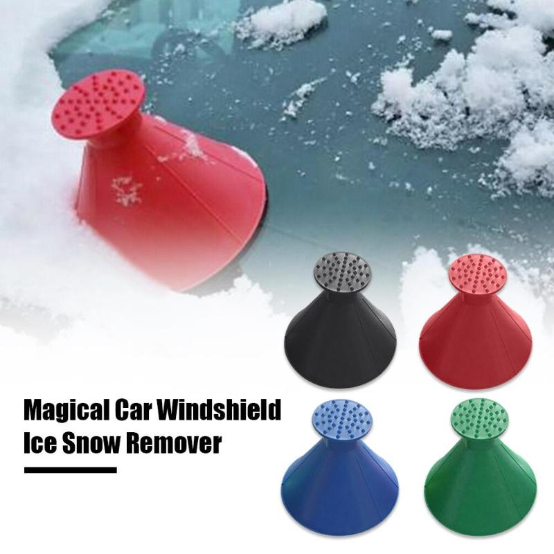 Auto Car Magic Window Windshield Car Ice Scraper Shaped Funnel Snow Remover Deicer Cone Deicing Tool Scraping ONE Round