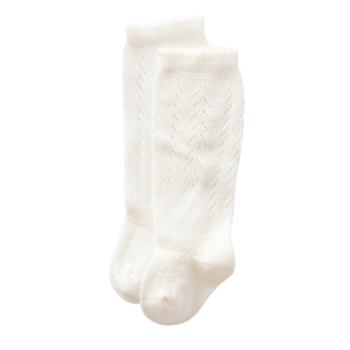 Baby peuter meisjes jongens effen sokken kinderen kind kniekousen beenwarmers mesh ademend antislip zachte sokken 0-3y: Beige / 12m