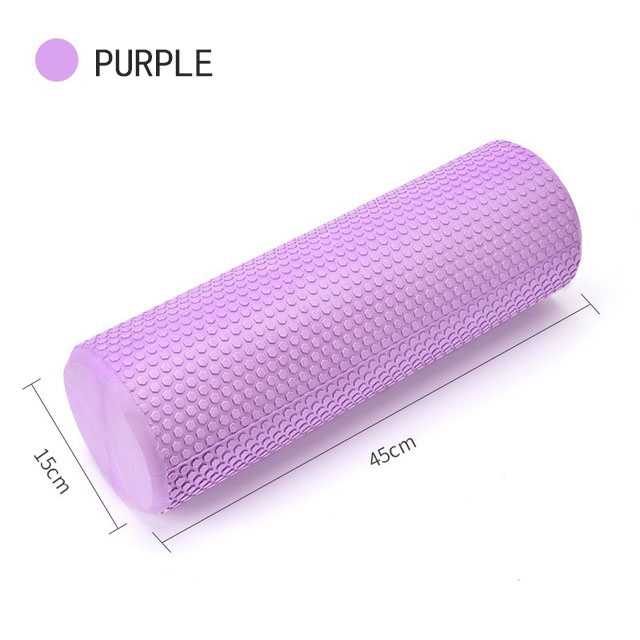 45/60/90*15 Cm Effen Yoga Kolom Blok Eva Pilates Yoga Foam Roller Fitness Training Massage Roller Stok gym Sport Tool: Purple 45cm