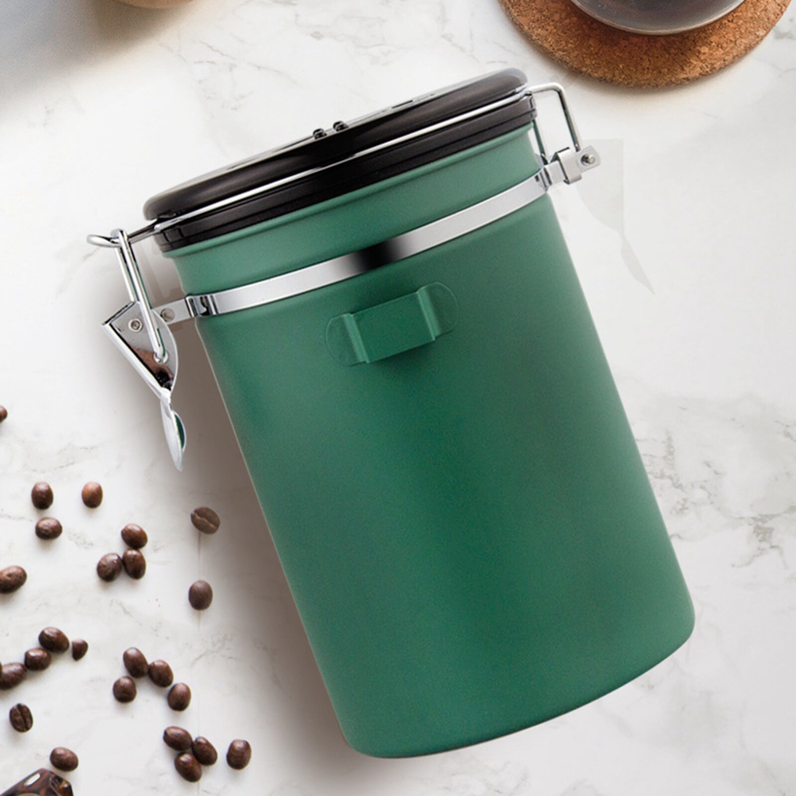 Coffee Canister Airtight Stainless Steel Container Jar for Coffee Beans and Grounds