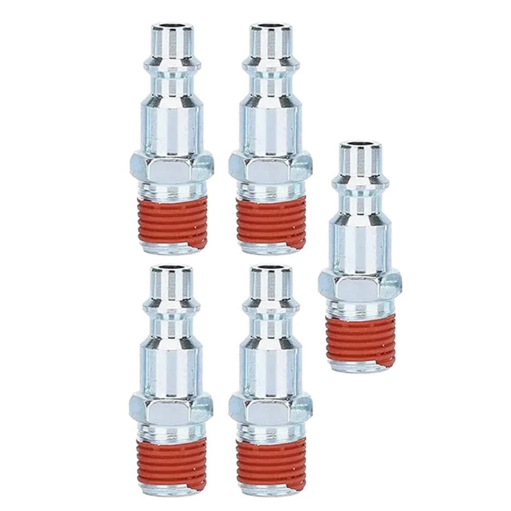 Adaptateur de tuyau d'air mâle, 1/4 "NPT pour tuyauterie, outils pneumatiques, raccord de ligne d'air, connecteur à dégagement rapide de compresseur, 5 pièces