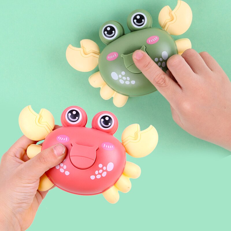 Press Crawling Crab Clockwork Toys For Baby Cute Cartoon Classic Wind Up Crab Toys Funny Pull Back Animal Bath Toys For Children