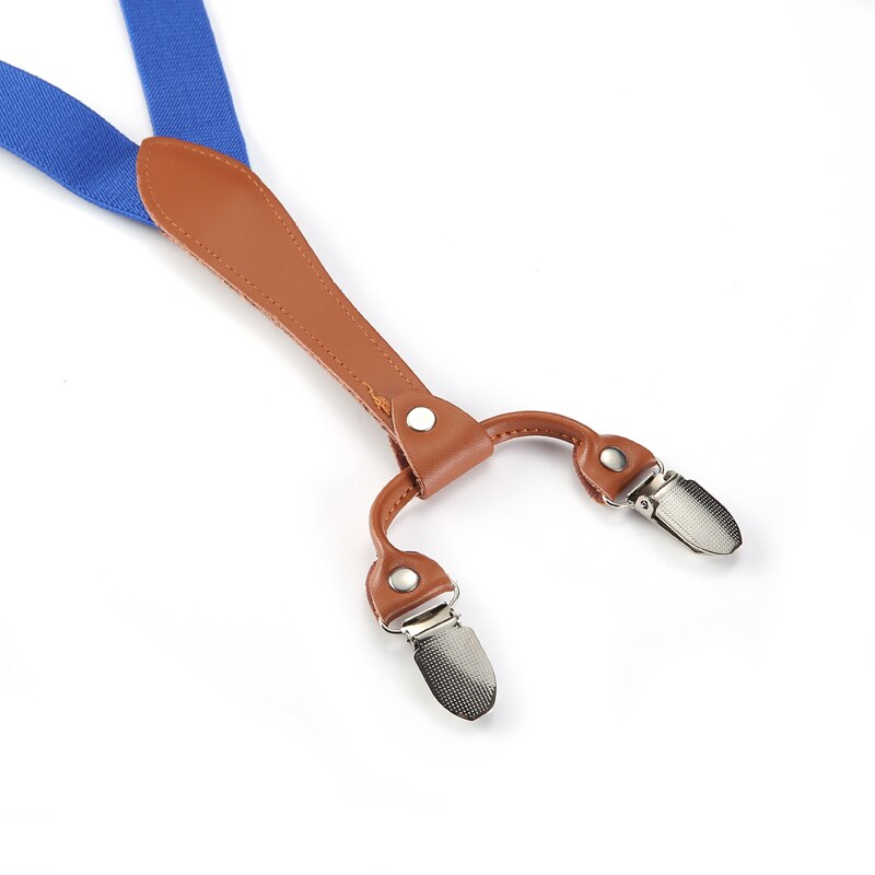 Y-Vorm 4 Clips Bretels Mannelijke Unisex Vintage Casual Lederen Bretels 2.5 Cm Breedte Voor Man Vrouw Microfiber Bretels