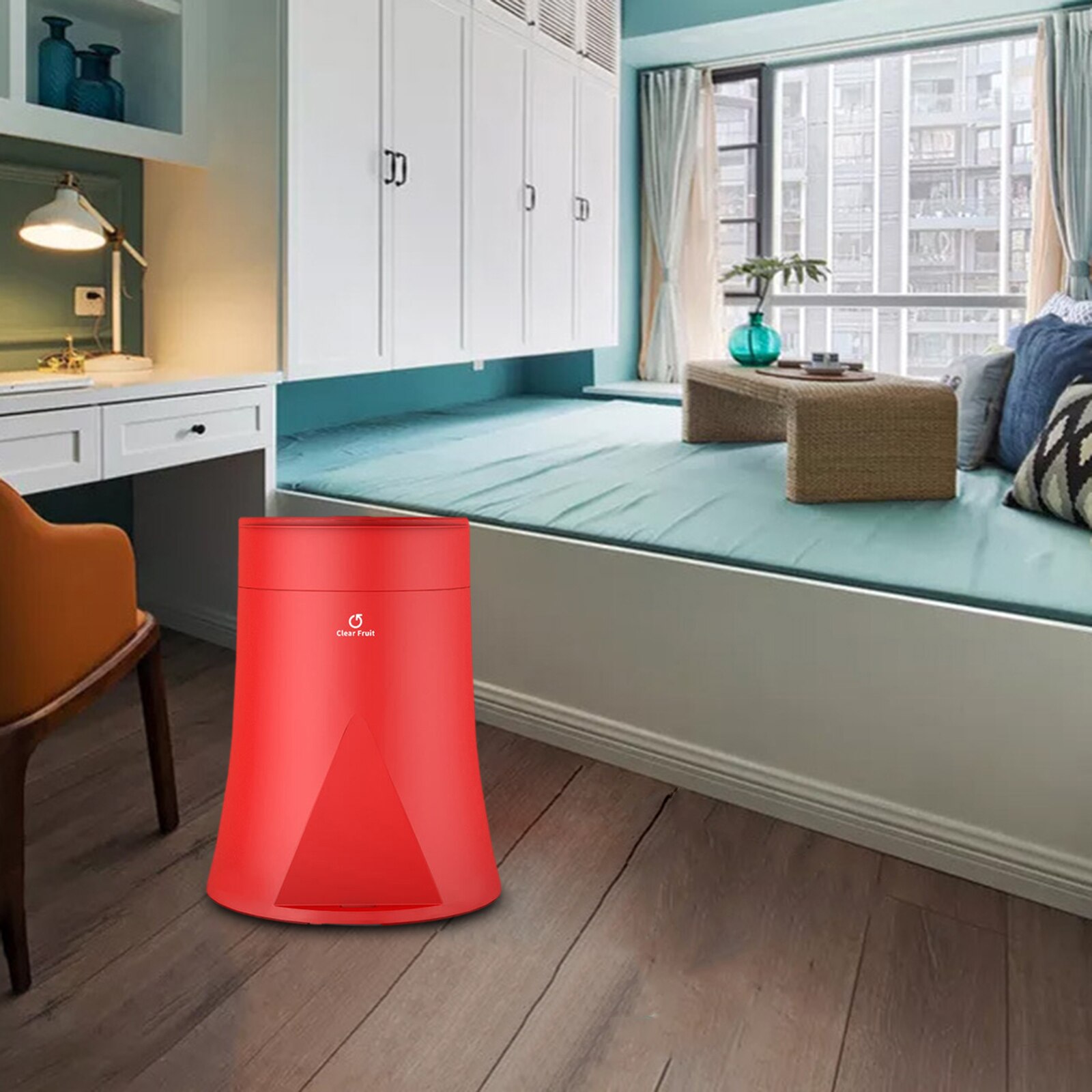 12L Trash Garbage Can Bin with Trash Bag Case Change Bag Easily: Red 