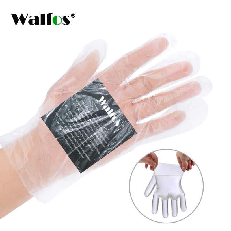 WALFOS 100 stuks Wegwerphandschoenen PE Tuin BBQ Plastic Handschoenen Multifunctie Restaurant Keuken Accessoires