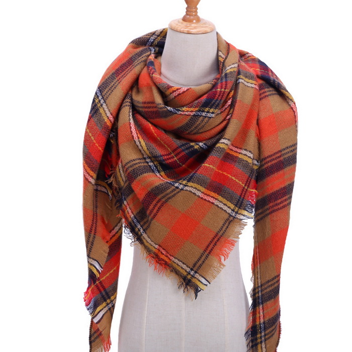 Plaid Farbe Einfache frauen Schals Dreieckige 140*140*210cm Kaschmir Warme Herbst Winter Schals wickelt schal für Frauen: 05