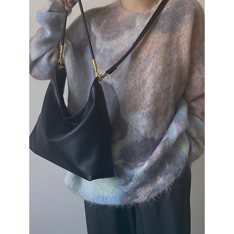 Weiche PU Leder Achselhöhle Tasche für Frauen Einzel Schulter Tasche Große Kapazität Damen retro Bote Taschen Täglich lässig Tote Handtaschen