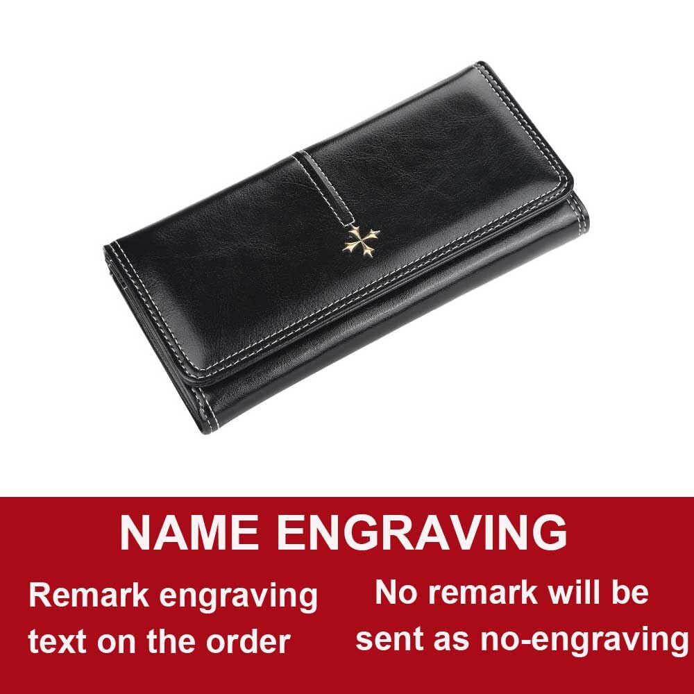 Long Women Wallets Card Holder Sequined Female Purse PU Leather Zipper Brand Wallet For Women: Black name