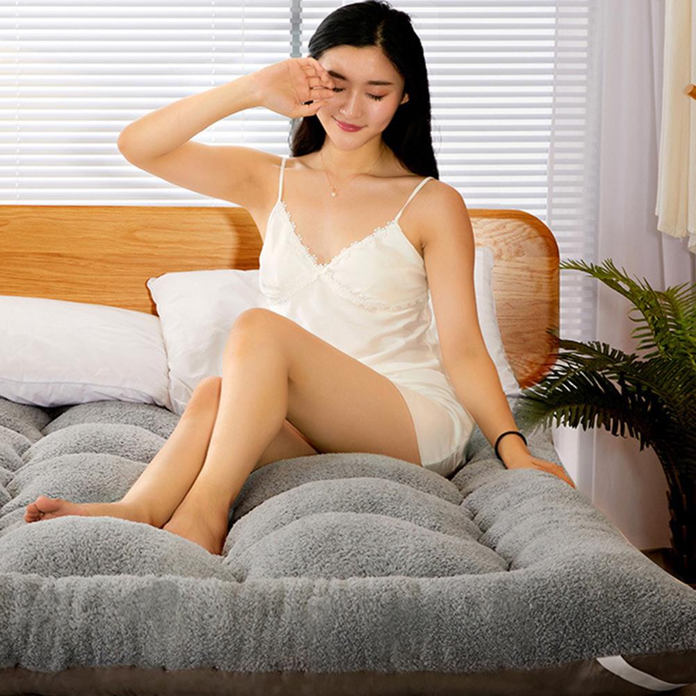 Blødt lam cashmere fold tatami madras voksne enkelt soveværelse med dobbeltseng sengetøj møbler madras tyk varm mat med stropper