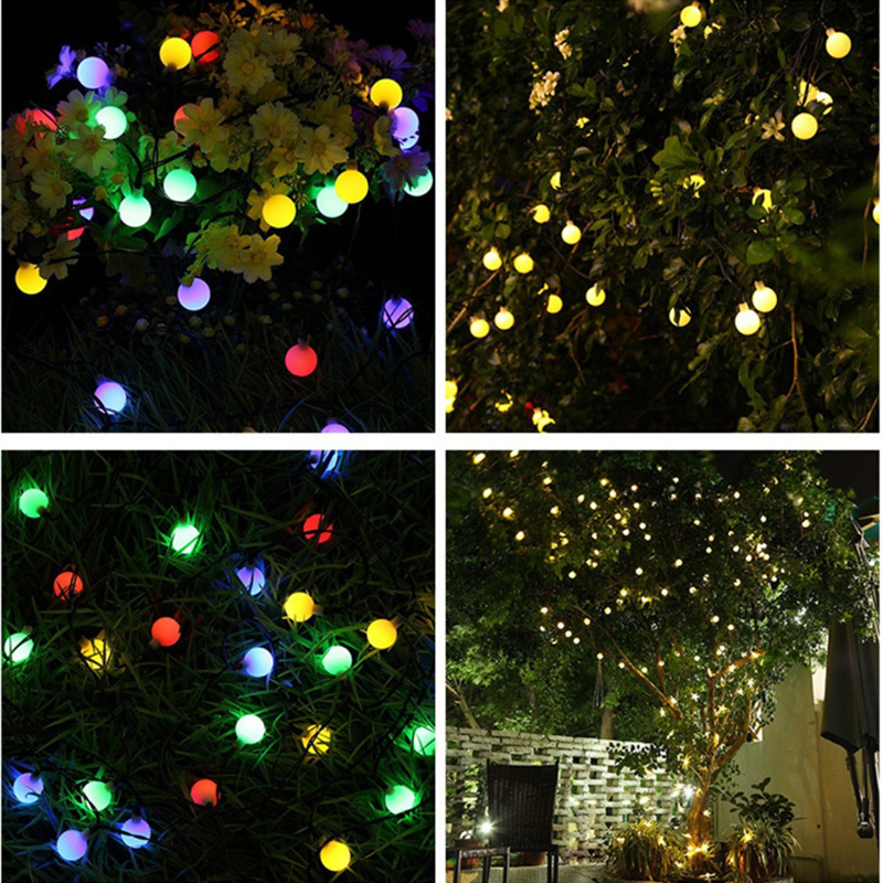 Solcellslampor med liten boll, 100 led-lampor, /50 led-lampor, /20 led -lampor, trädgård, hem, staket, balkong, trädfest, jul, halloween, bröllopsdekoration
