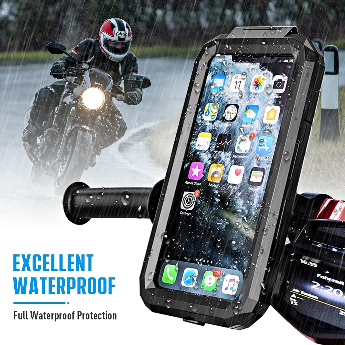 Wasserdichte Handyhalterung Ultimateaddons Wasserdichte Halterung Für IPhone XR/11 – Robust, Für Motorrad & Fahrrad Ultimateaddons Für IPhone XR Und 11
