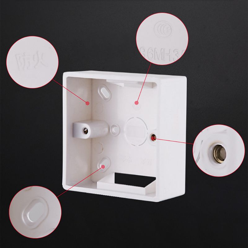 Boîte de jonction murale en PVC 86X86, Cassette pour interrupteur, Base de commutateur, boîte inférieure, boîte électrique, accessoires
