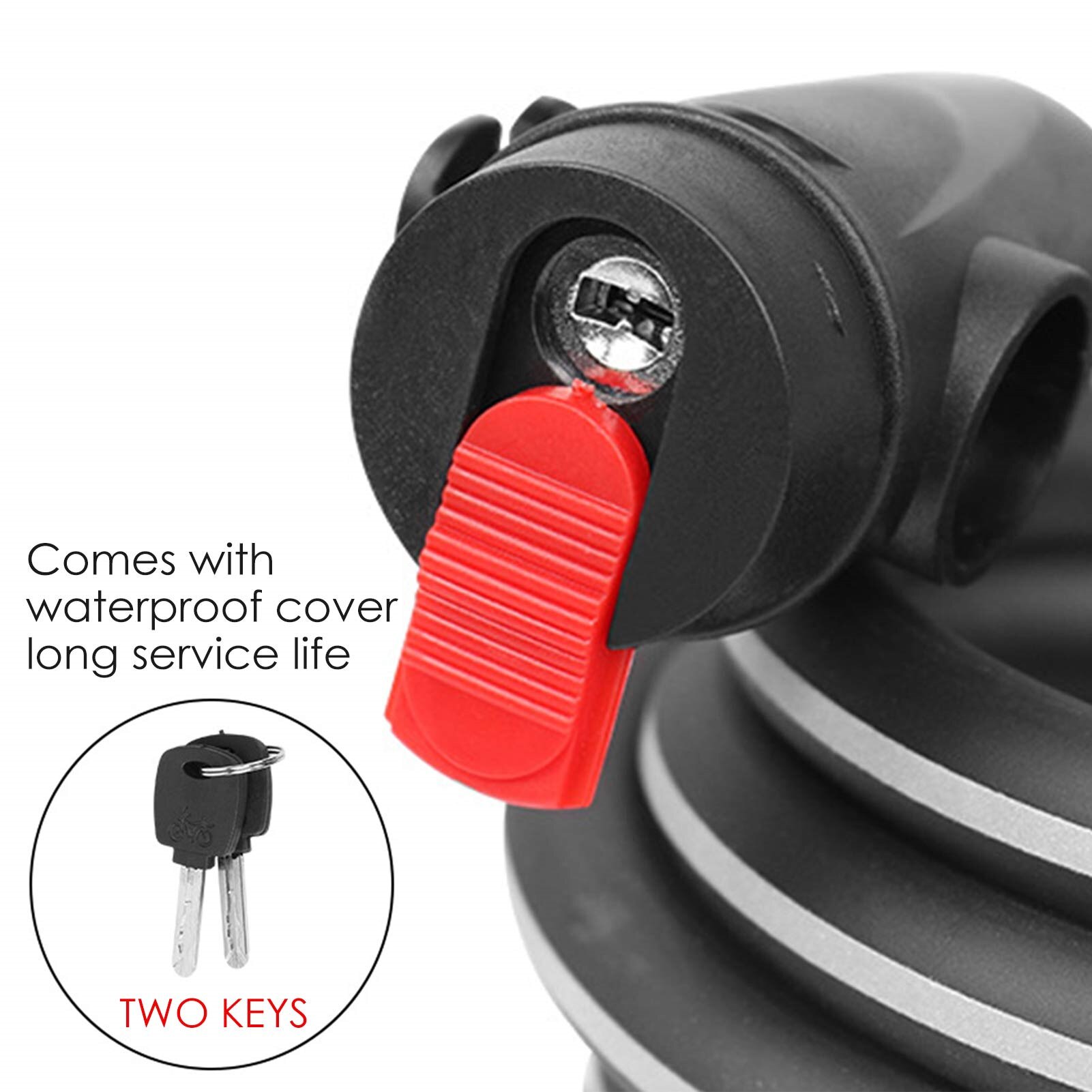 Durable Bike Lock High Security Level Intelligent Resettable Surface Reflective Strip Nti-theft Bicycle Lock With Night Warning