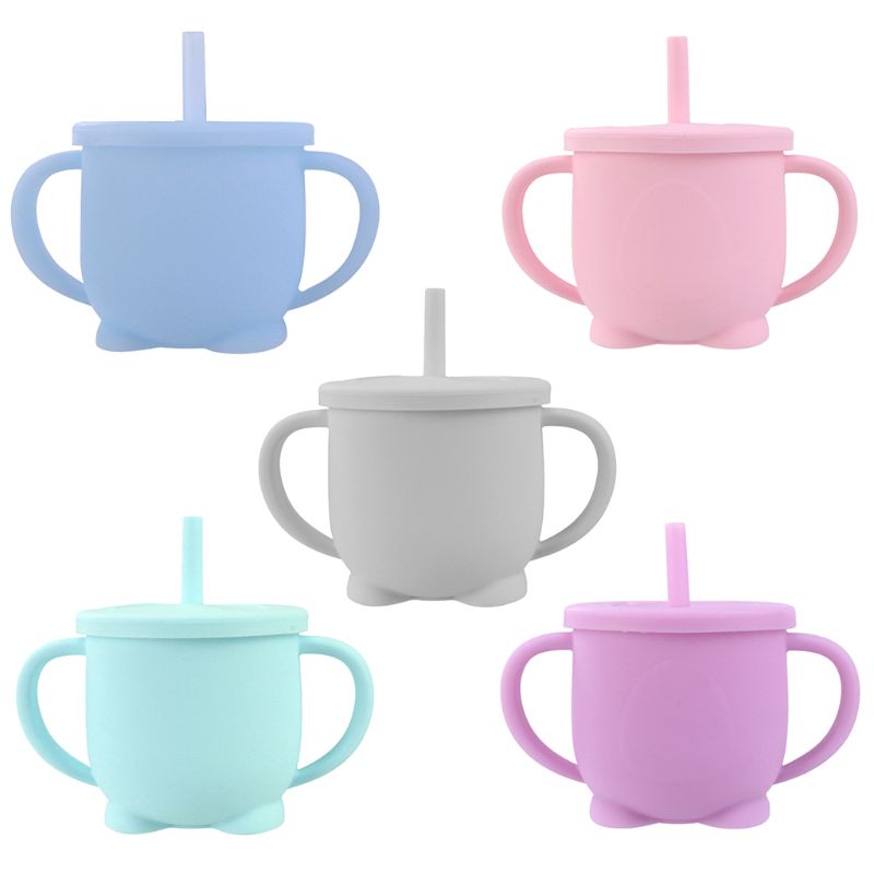Baby sugerør flaske småbarn lære drikke silikon sippy cup drinkware baby mate kopp