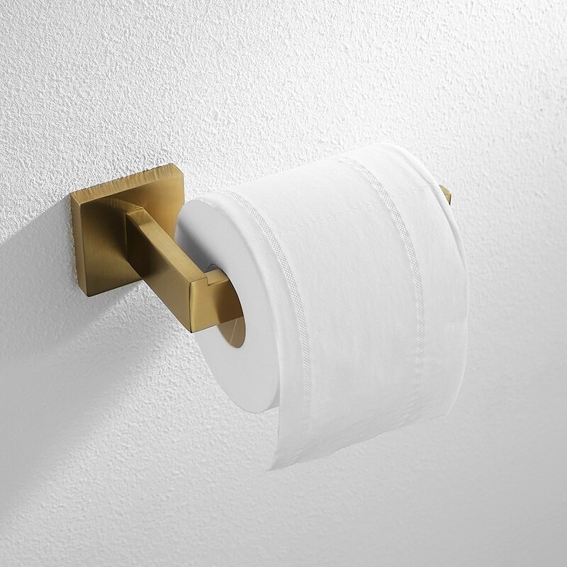 Juego de accesorios dorados para baño Barra de toallas de acero inoxidable 304, soporte de papel higiénico, estante para toallas, gancho, jabonera, cepillo para inodoro