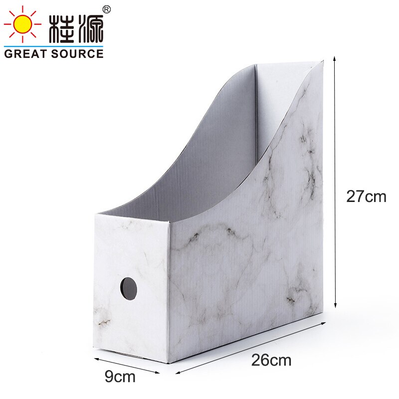Foldaway-archivador de mármol para periódicos, organizador superior de escritorio, revista, librería, papel corrugado blanco, papelería de oficina (10 uds)