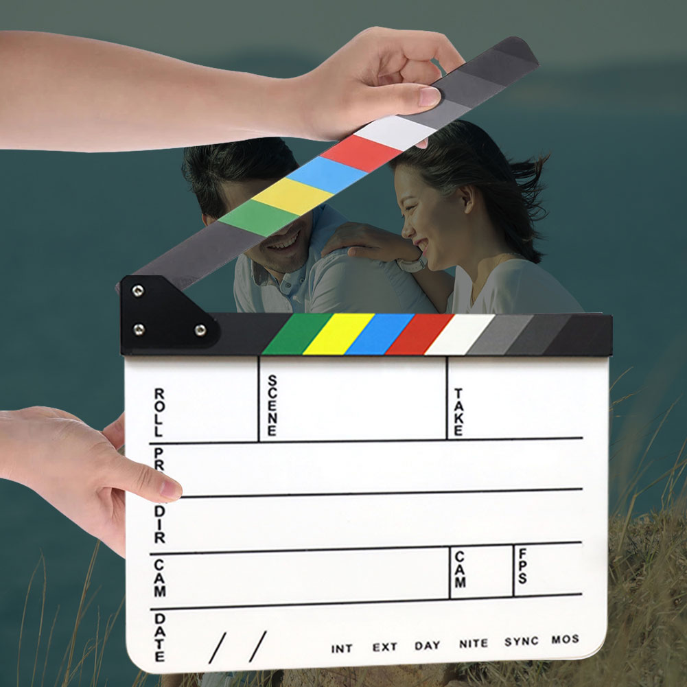 Acrylic Regarding Clapperboard Clapper Board Dry Erase Director Cut TV Movie Film Action Slate Clap Handmade Cut Prop