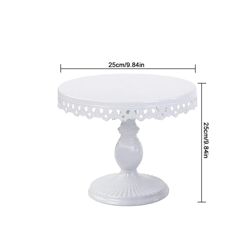 bases para postres Soporte metálico redondo para Tartas, soporte para postres, Base de hierro para cupcakes, placa de exhibición de Pedestal, blanco para suministro de decoración de tartas y fiestas de bodas: M