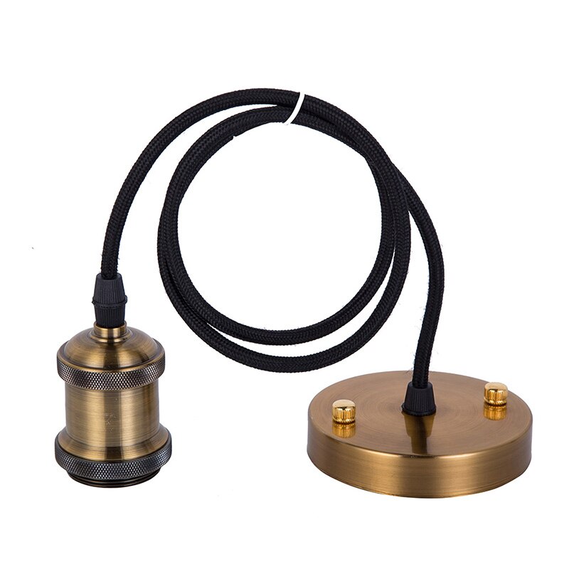 E27 Socket Aluminum Light Lamp Holder E26 Screw Bulb base Vintage Pendant lights Industrial Retro Fittings lamp holder Fixture: Golden