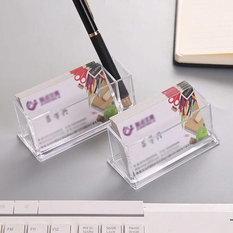 Desktop Acrylic Business Name Card Holder Case Display Organizer Stand Office Tradeshows Business Card Desk Sign Holder Case