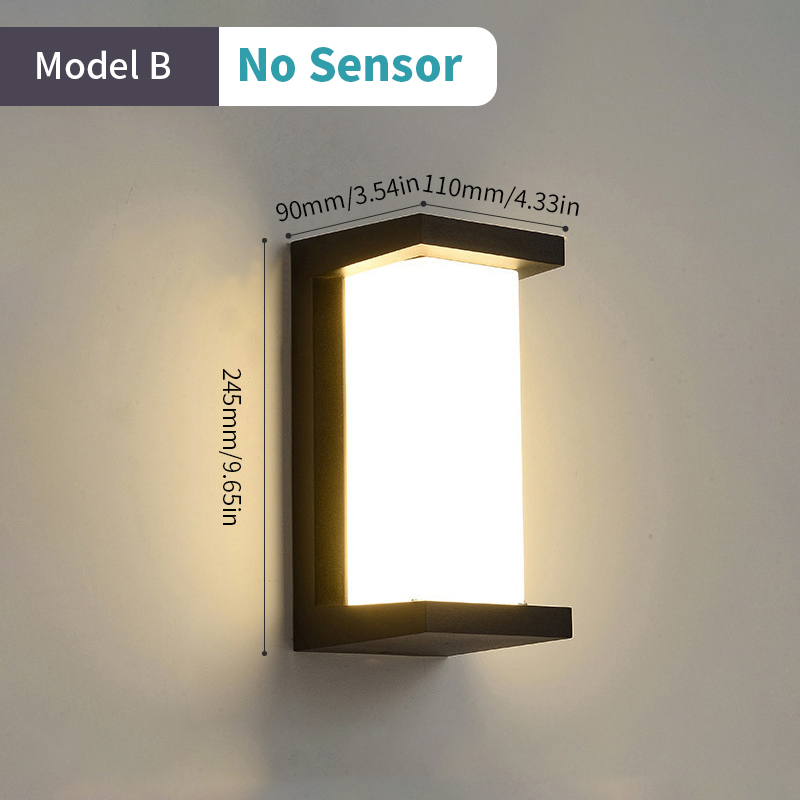 Led buitenwandlamp Waterdicht IP66 Bewegingssensor Led buitenverlichting Veranda Verlichting Balkon Tuinverlichting Buitenwandlamp: Light Grey / changeable / 4W