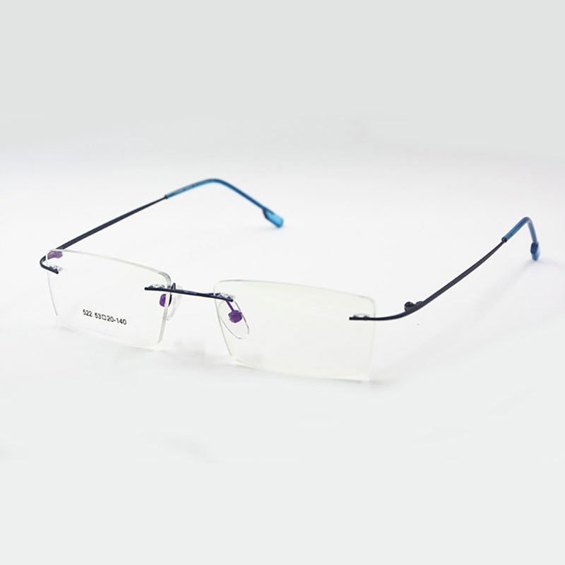 Titanium geheugen flexibel randloos montuur bril optische bril op sterkte bril voor dames en heren montuurvorm op maat