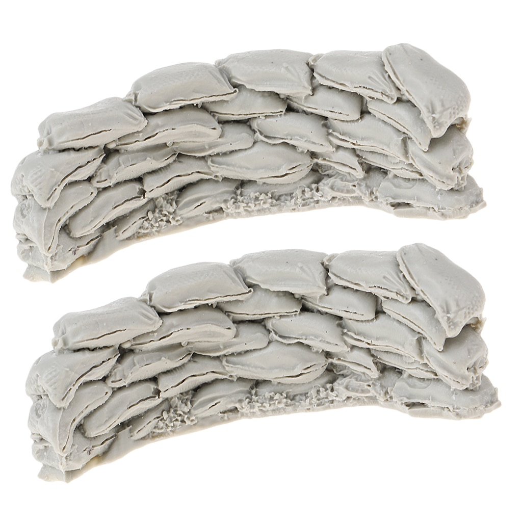 2pcs 1/35 Resin Model Scene Sand Table Accessories Sandbags Wall C Unpainted Kit