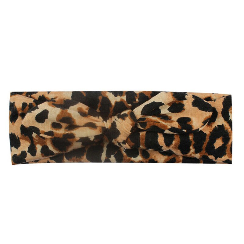 Focusnorm Neugeborenen freundlicher Mädchen Leopard Stirnband Baby Kleinkind Turban Bogen Verknotet Haarband Headwear Nette Reizende