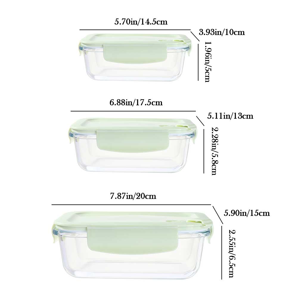 410ml/700ml/1040ml Borosilicate Glass Glass Lunch Box with Airtight Lid Container Extra Large Microwave Multisize Kitchen Tools