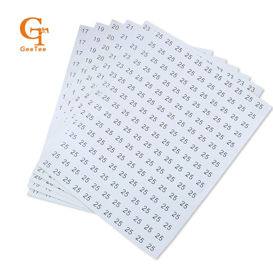 XS SML XL XXL XXXL Ronde zelfklevende Kleding garment Maat Stickers, kledingstuk Size Labels stok, lijm ronde size sticker