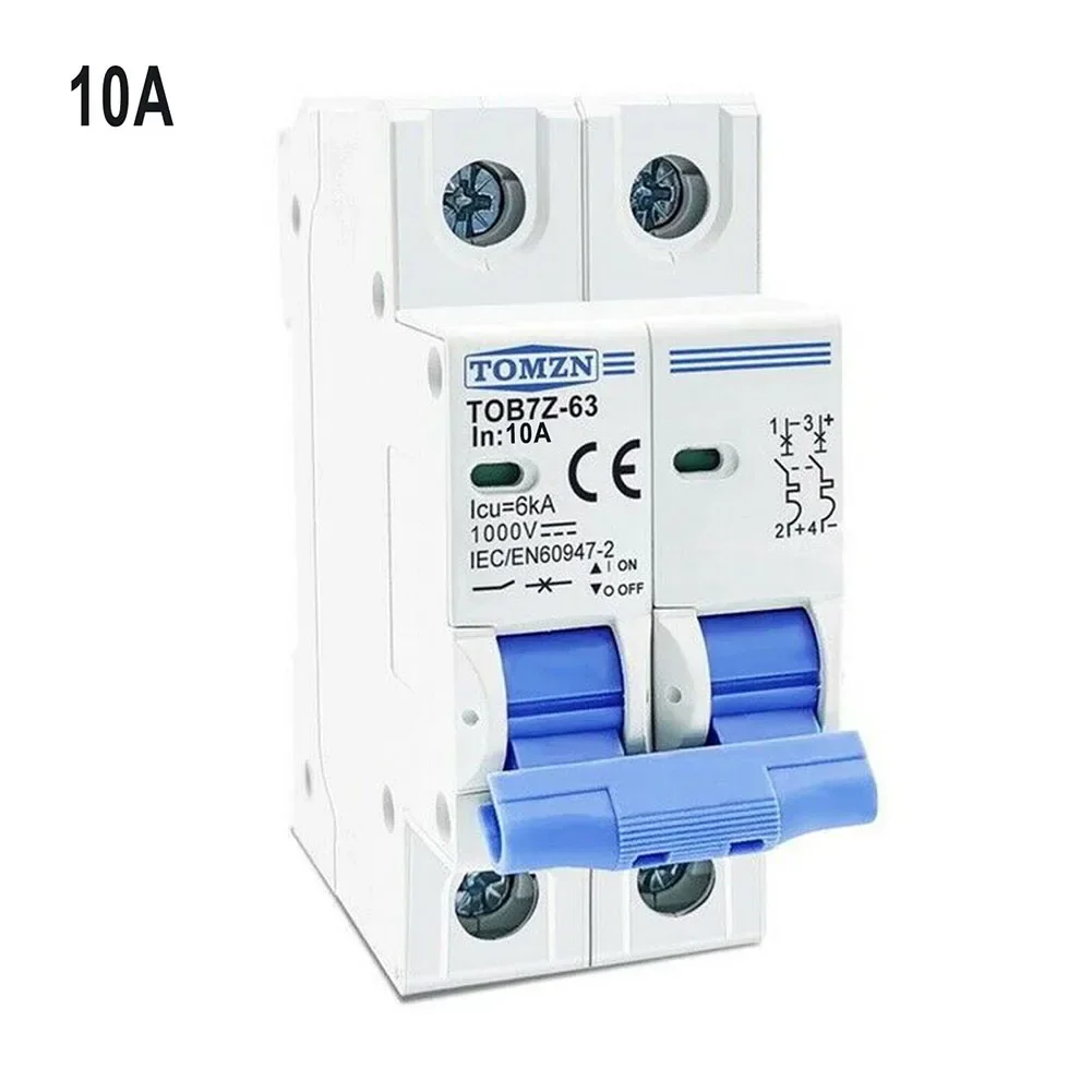 DC Stroomonderbreker 1000V 2 Pole Dubbele MCB Solar PV 6 10 16 20 32 40 50 63 Amp Solar vervangende Accessoires Voor Huishoudelijke