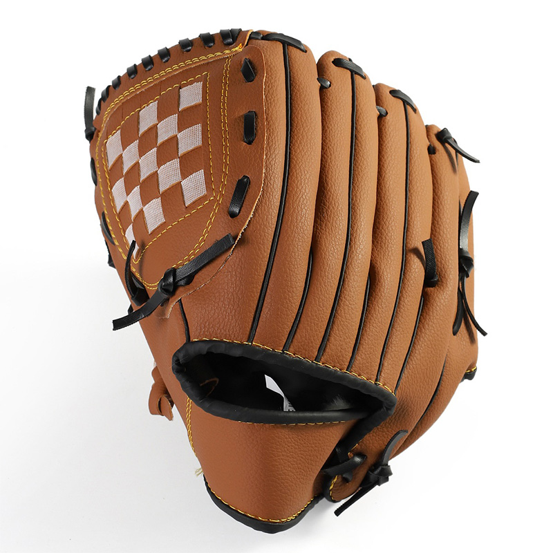 Outdoor Sports 2 Colors Baseball Glove Softball Practice Equipment Right Hand for Adult Man Woman Train: Brown / 11.5 inches