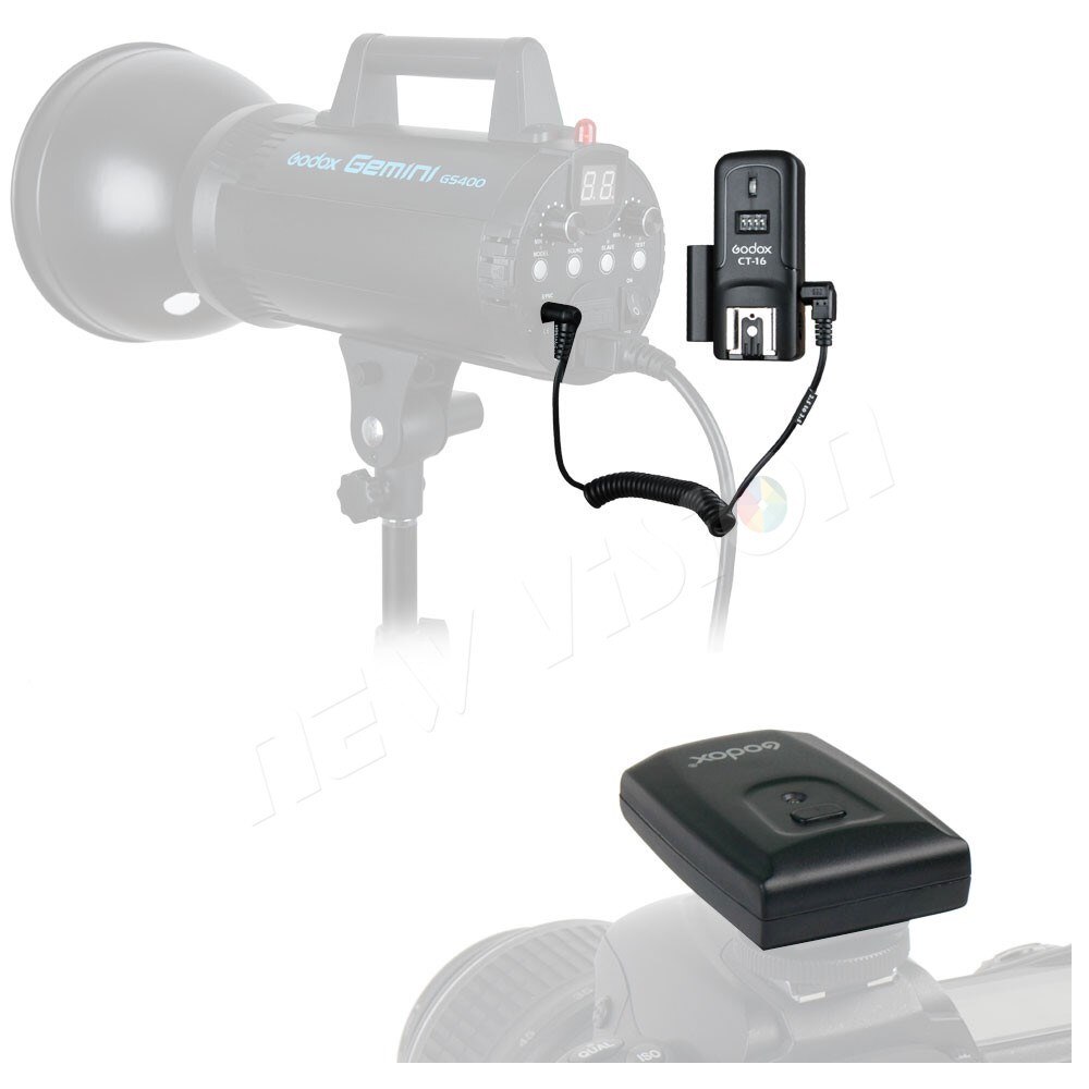 Godox CT-16 16 Channels Wireless Radio Flash Trigger Transmitter + 2x Receiver Set for Canon Nikon Pentax Studio Speedlite Flash