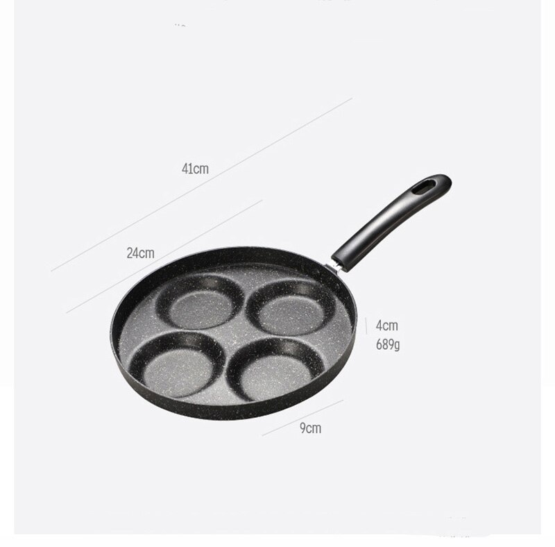Vier-Gat Frituren Pot Verdikte Omelet Pan Non-stick Ei Pannenkoek Steak Pan Koken Ei Ham Pannen Ontbijt maker Voor Gasfornuis