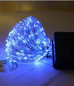 Solarne lampki świąteczne na sznurku 12m 100LED / 5M 50 LED wodoodporna zewnętrzna girlanda lampa solarna boże narodzenie do dekoracji ogrodu: BLUE / 7M 50LEDS