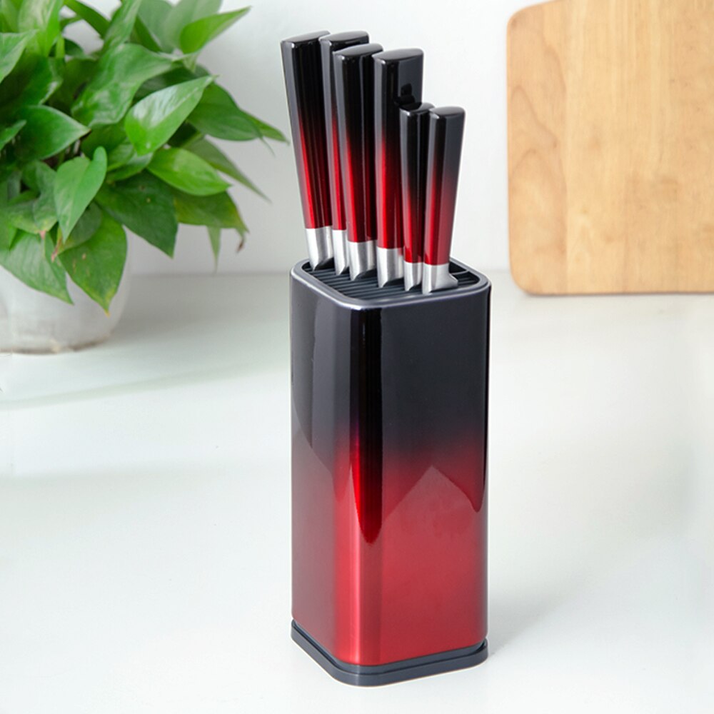 Stainless Steel Kitchen Knife Stand Knives Holder Multifunctional Holder 8" Knife Block Sooktops Tube Shelf Chromophous