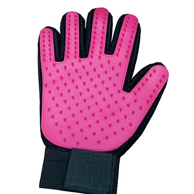 Luva de silicone para animais, luva para gatos e cães de estimação, luva eficiente e suave limpeza de limpeza: Right Hand / Rosa