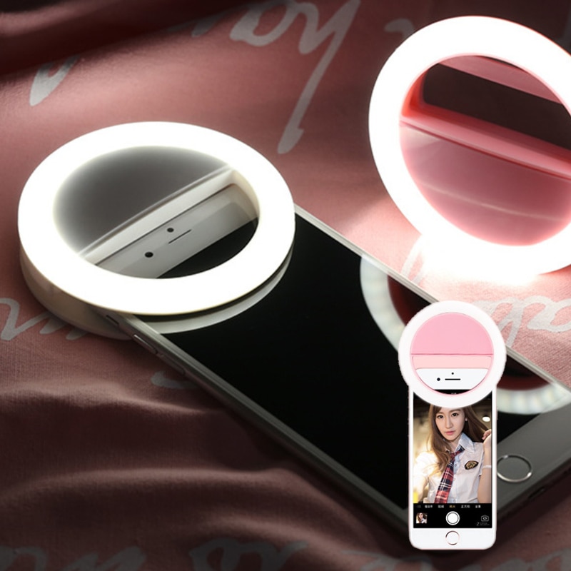 Draagbare Mini Led Ring Licht Telefoon Flash Selfie Licht Clip-On Mobiele Telefoon Selfie Video Light Night Enhancing Up selfie Lamp