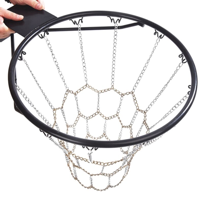 1PC Basketball Classic Sport Steel Chain Basketball Net Outdoor Galvanized Steel Chain Durable Basketball Net Target *