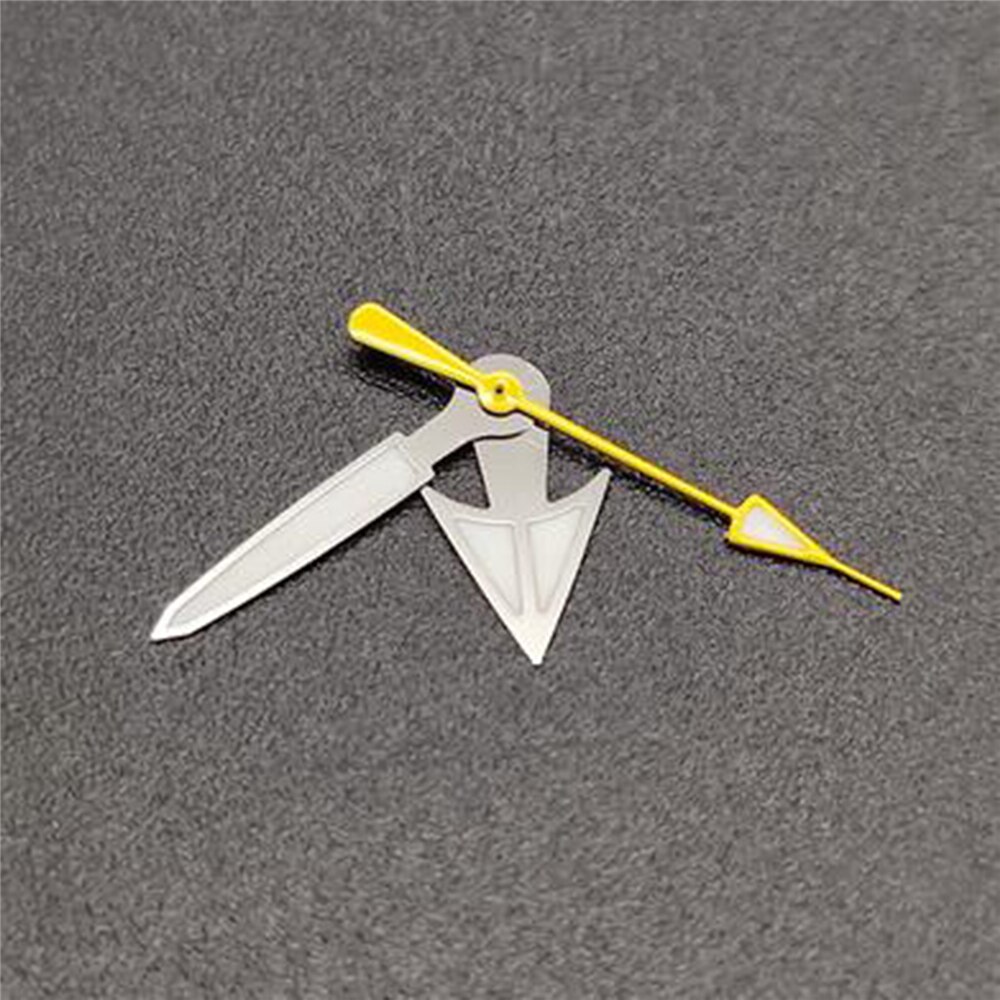 Minimalistischen Uhr Nadel C3 Stark Grün Luminou Uhr Hände für NH35 NH36 4R36 Uhr Bewegung: Silver Yellow
