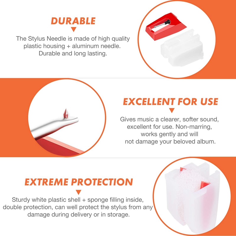 12Pcs Record Player Needle, Replacement Stylus Needle Turntable Universal Needle For Most Phonograph Vinyl Record Player