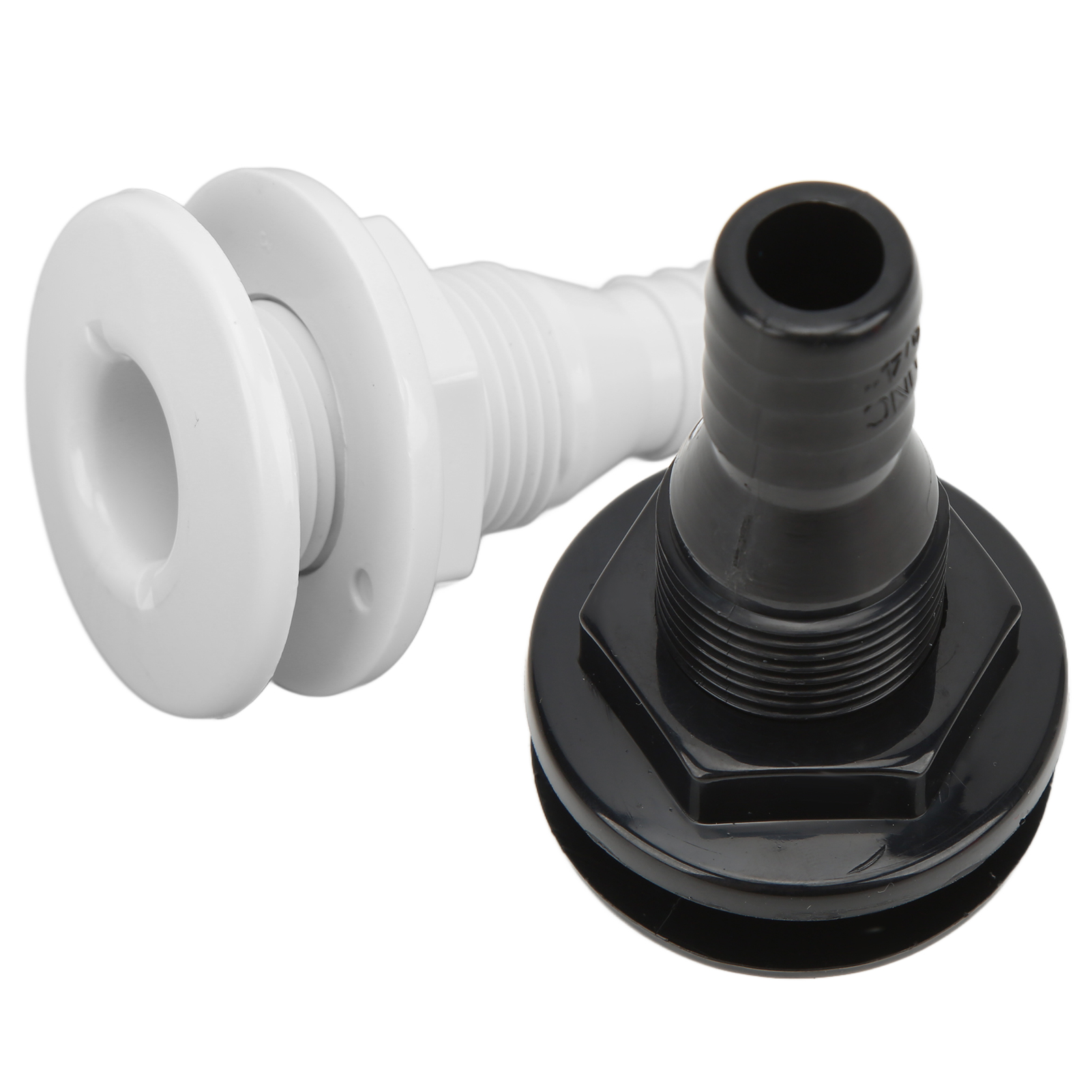 Boats Fitting Boat Through Hull Connector 3/4in ABS Plastic Hose Coupling Drain Outlet Accessory Drain Scupper Thru Hull Fitting