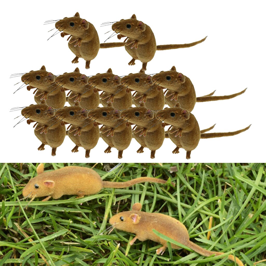 12 Piece Clay Mouse Animal Model Figure Home Garden Craft Ornament Summer Decor