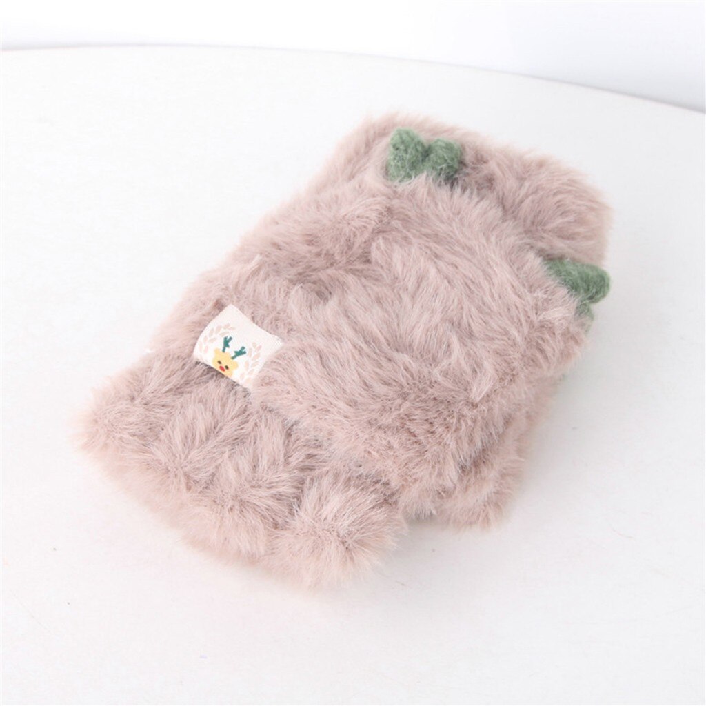 ARLONEET dziecko dziewczyny chłopcy zimowe dzianiny puchate rękawiczki cabrio trzepnięcie szczyt rękawiczki szwy polarowe oraz aksamitne ciepłe rękawiczki CO22: KH