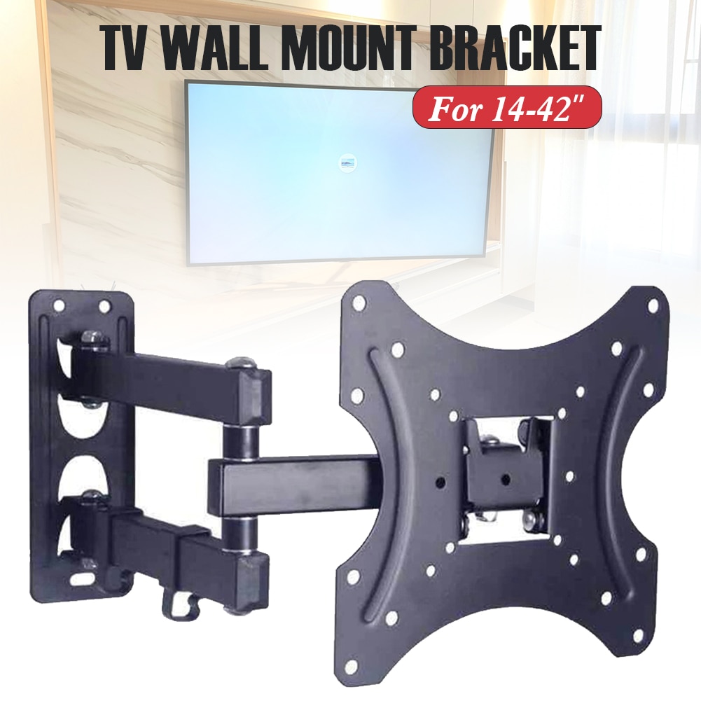 Full Motion 14"-42" LCD LED TV Wall Mount Retractable TV Rack Wall Mount Lcd Bracket MAX VESA 200x200mm