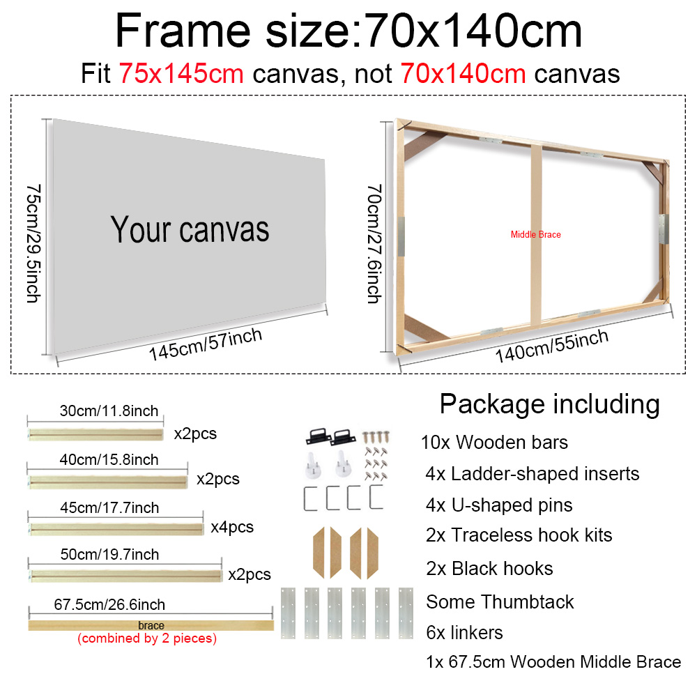 Pine Wood Canvas Paintings Frame 30x40 40x50 40x60... – Vicedeal