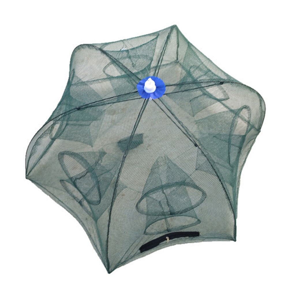 Foldable Crab Net Trap Cast Dip Cage Fishing Net For Fish Minnow Crawfish Shrimp Umbrella: Twelve Entrance