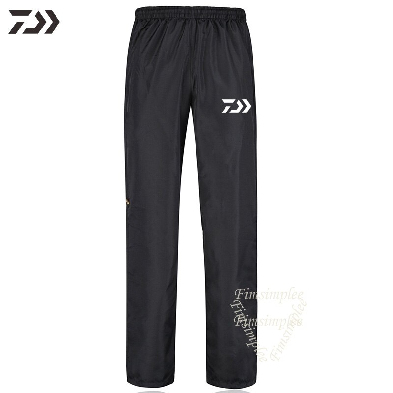 Waterproof Pant Daiwa Windproof Thermal Outdoor Fishing Pants Unisex Solid Running Hicking Quick Dry Spring Fishing Clothes Men: Black / 2XL