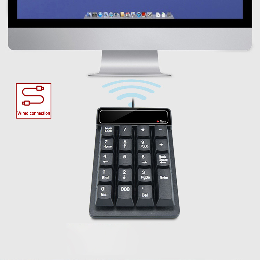 Clavier numérique universel fil USB Mini numéro clavier keycap pour ordinateur portable ordinateur de bureau pavé numérique 19 touches clavier comptable