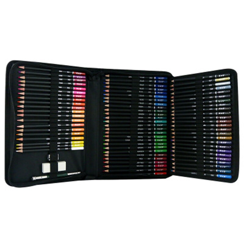 Kit profissional de lápis de pintura a óleo, 75 cores, para estudantes, material escolar de arte